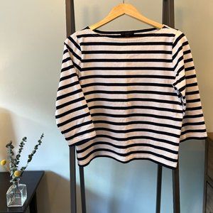 J. Crew Mariner Boatneck Top - Navy/White Stripe